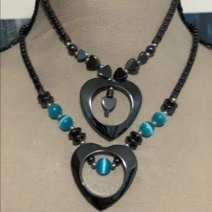 Lot  of 2 hematite necklaces